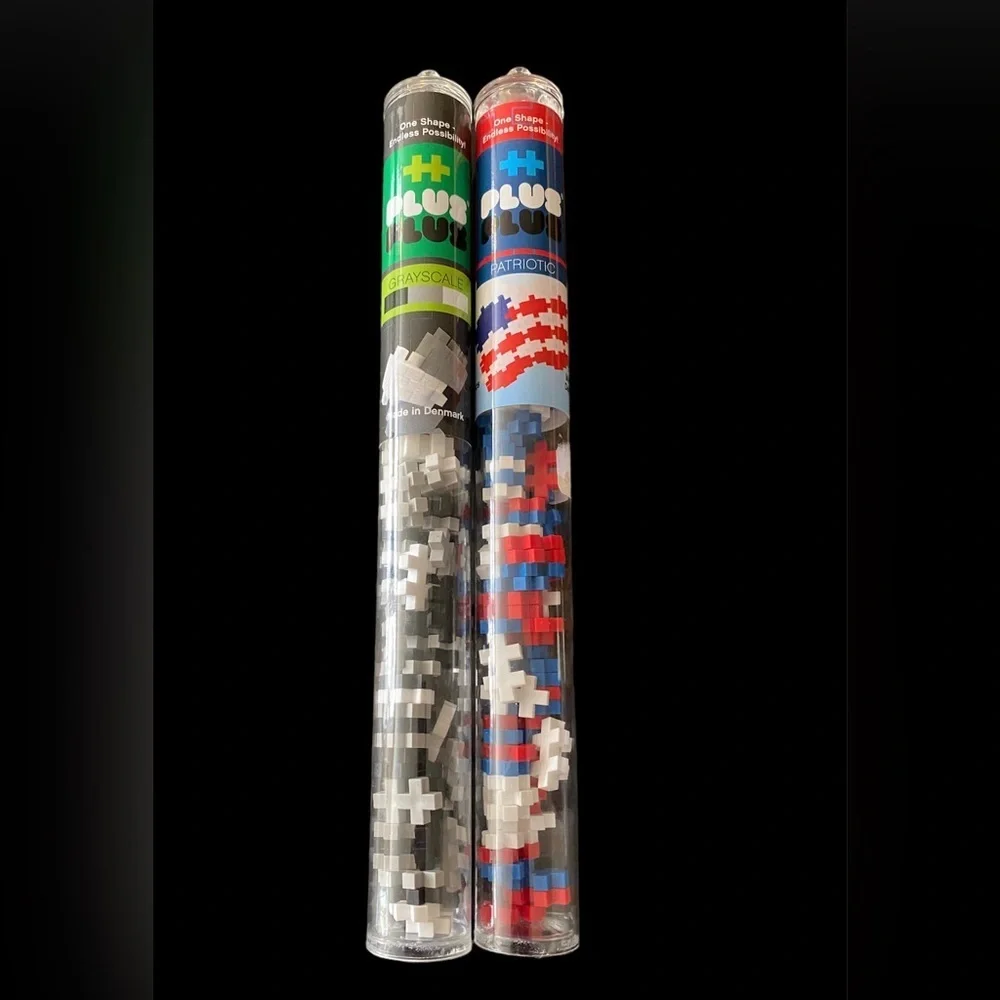 Plus Plus 70 piece tubes Patriotic and Grayscale NEW 2 TUBES
